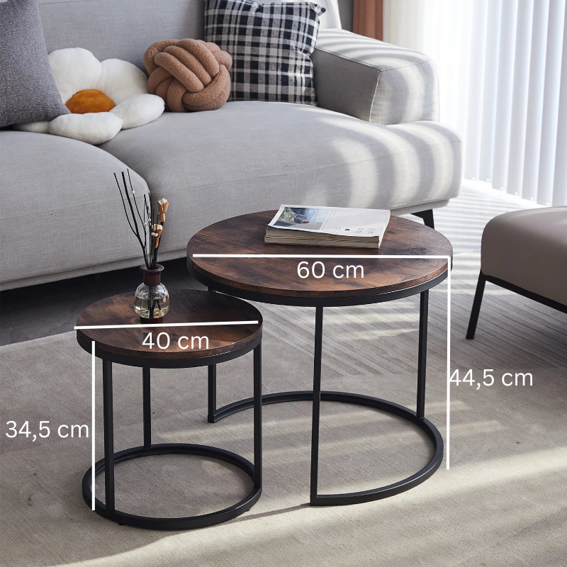 2er Set Rundtisch Nordic Coffee