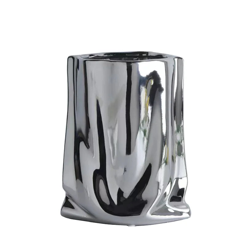 Silberne Rüschen-Blumenvase